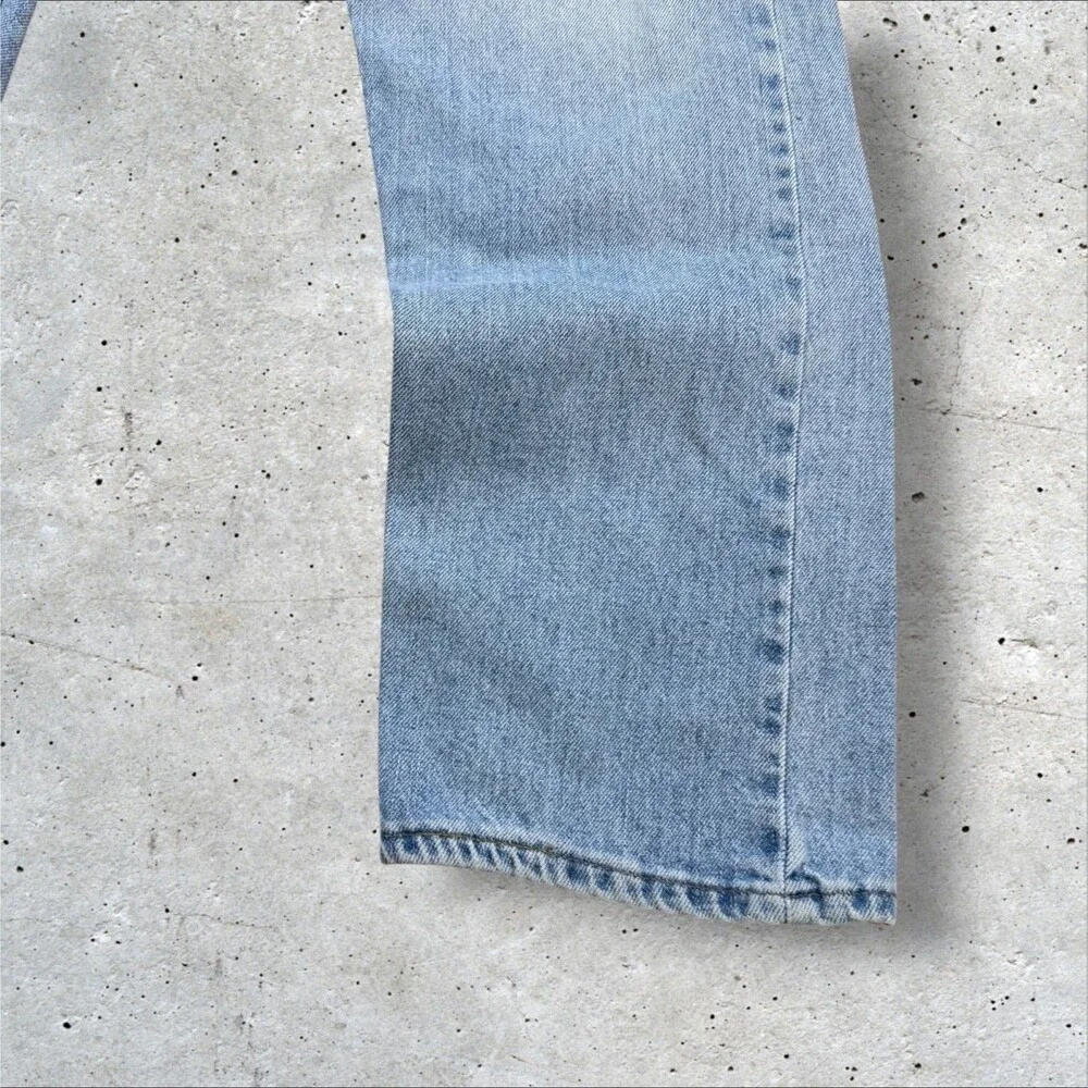 Levis 505 Regular Fit Jeans Mens 36x32 Light Wash Blue Straight Denim Pants
